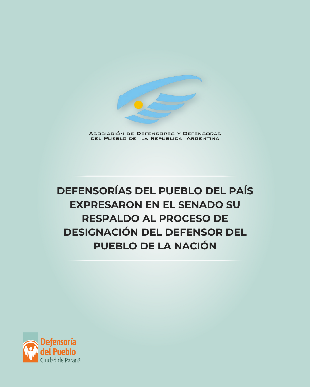 Respaldo de Adpra en el Senado al proceso de designación del titular de la Defensoría del Pueblo de la Nación