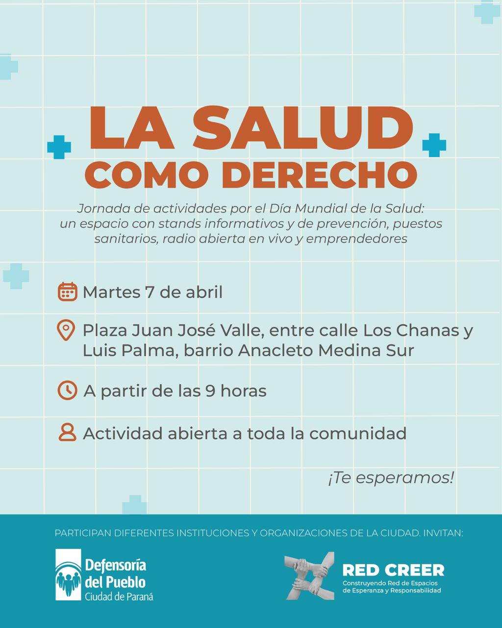 Habrá una jornada abierta a la comunidad en la plaza del barrio Anacleto Medina